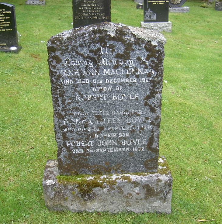 Photo of headstones/Jane Ann Maclennan d 1965 hdstn Letterfearn